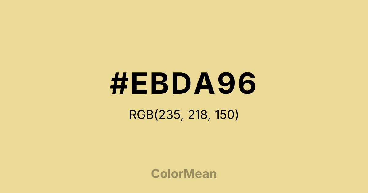 Color swatch image showing #EBDA96 with RGB(235,218,150) values