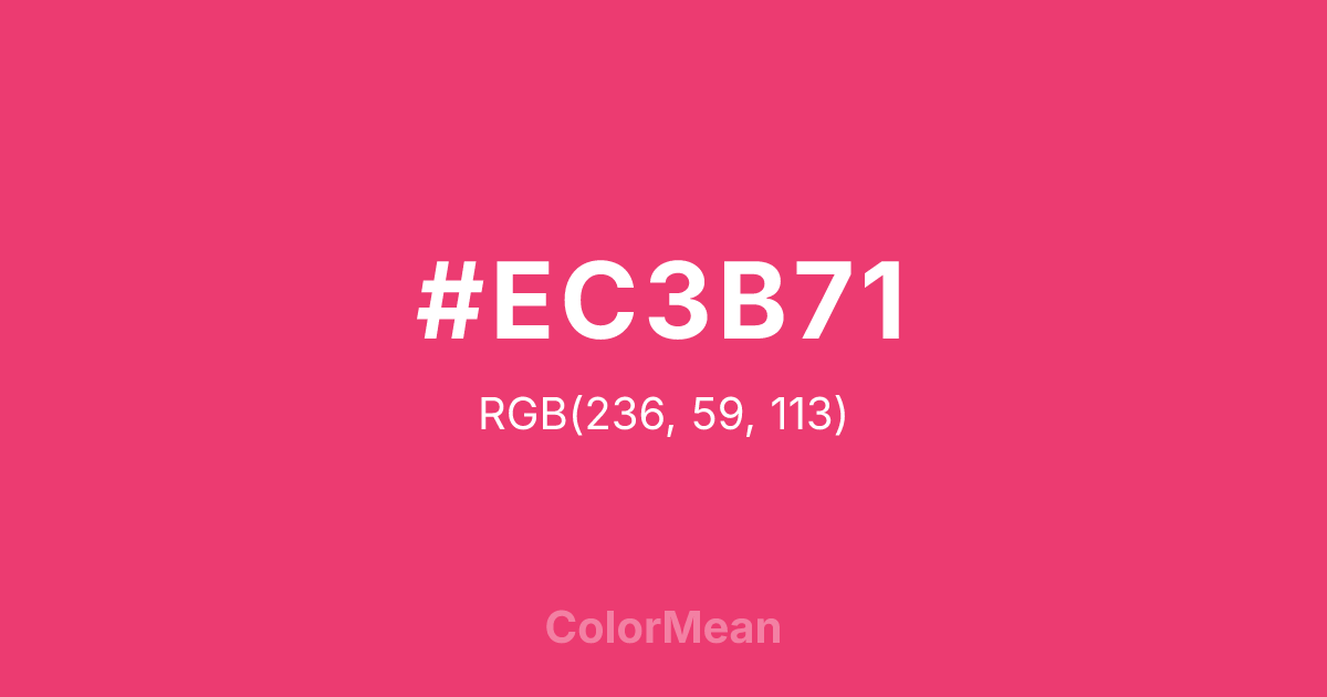 Color swatch image showing #EC3B71 with RGB(236,59,113) values