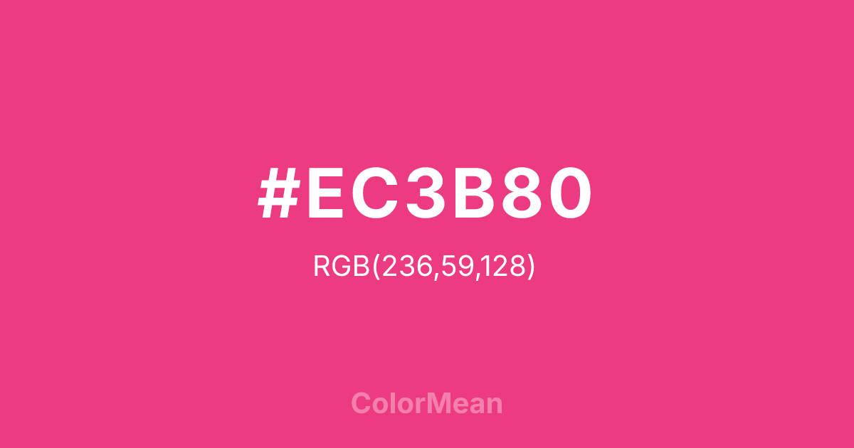 Color swatch image showing #EC3B80 with RGB(236,59,128) values