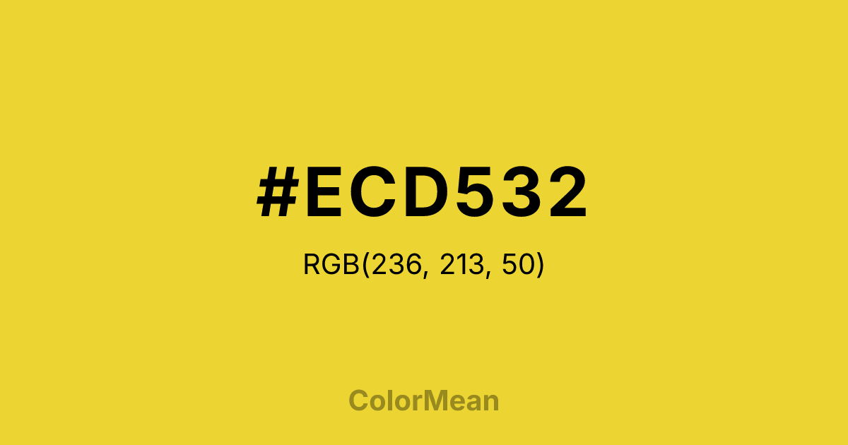 Color swatch image showing #ECD532 with RGB(236,213,50) values