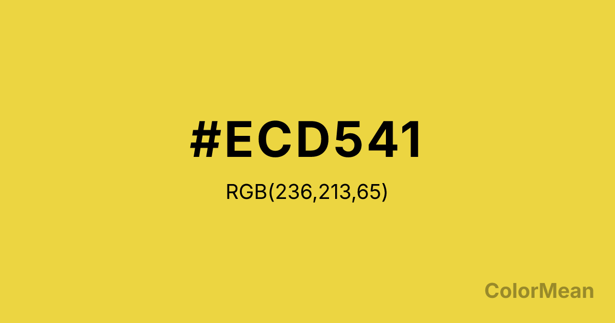 Color swatch image showing #ECD541 with RGB(236,213,65) values