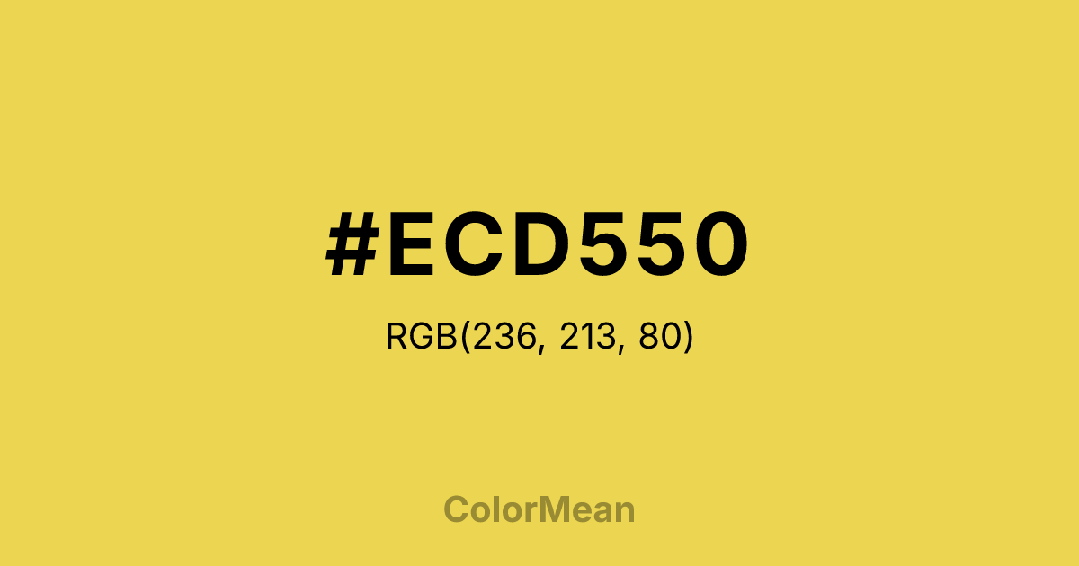 Color swatch image showing #ECD550 with RGB(236,213,80) values