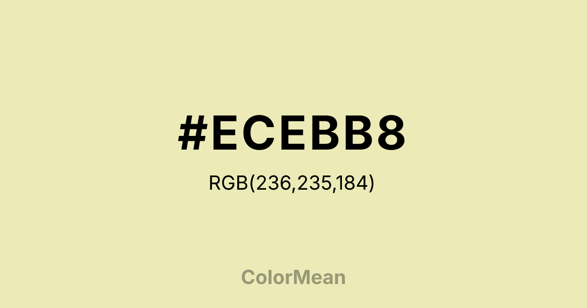 Color swatch image showing #ECEBB8 with RGB(236,235,184) values