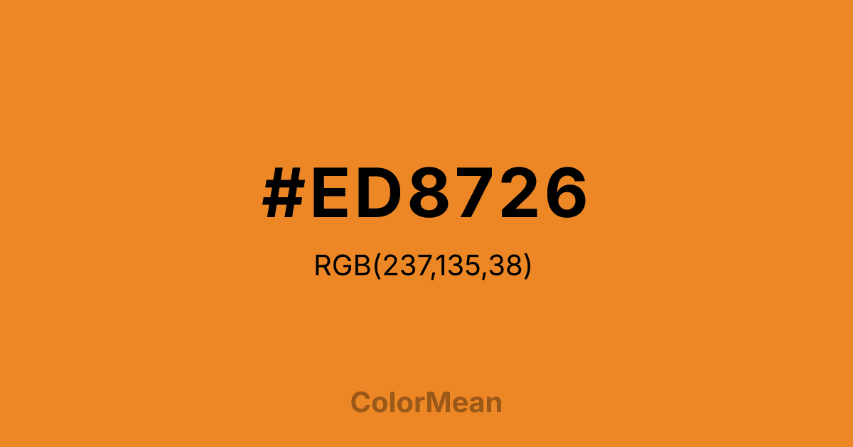 Color swatch image showing #ED8726 with RGB(237,135,38) values