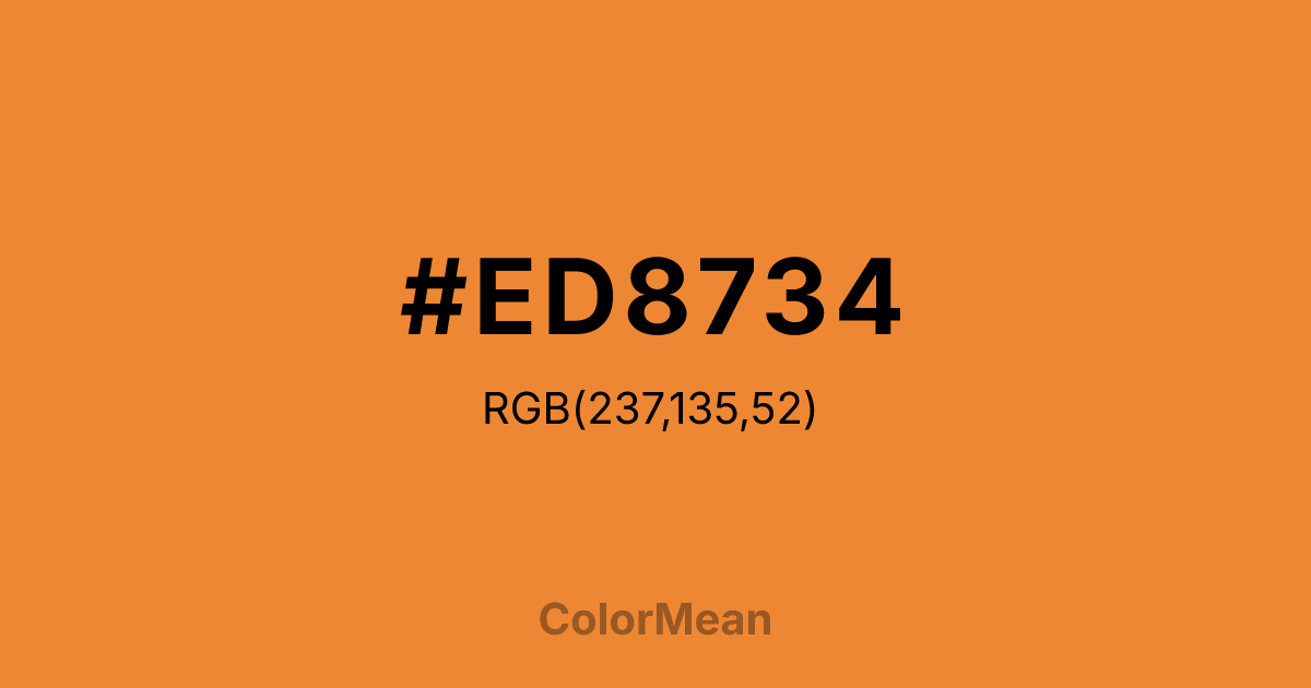 Color swatch image showing #ED8734 with RGB(237,135,52) values