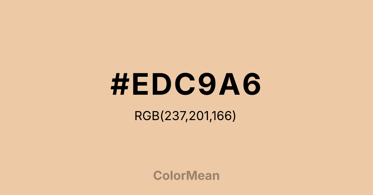 Color swatch image showing #EDC9A6 with RGB(237,201,166) values