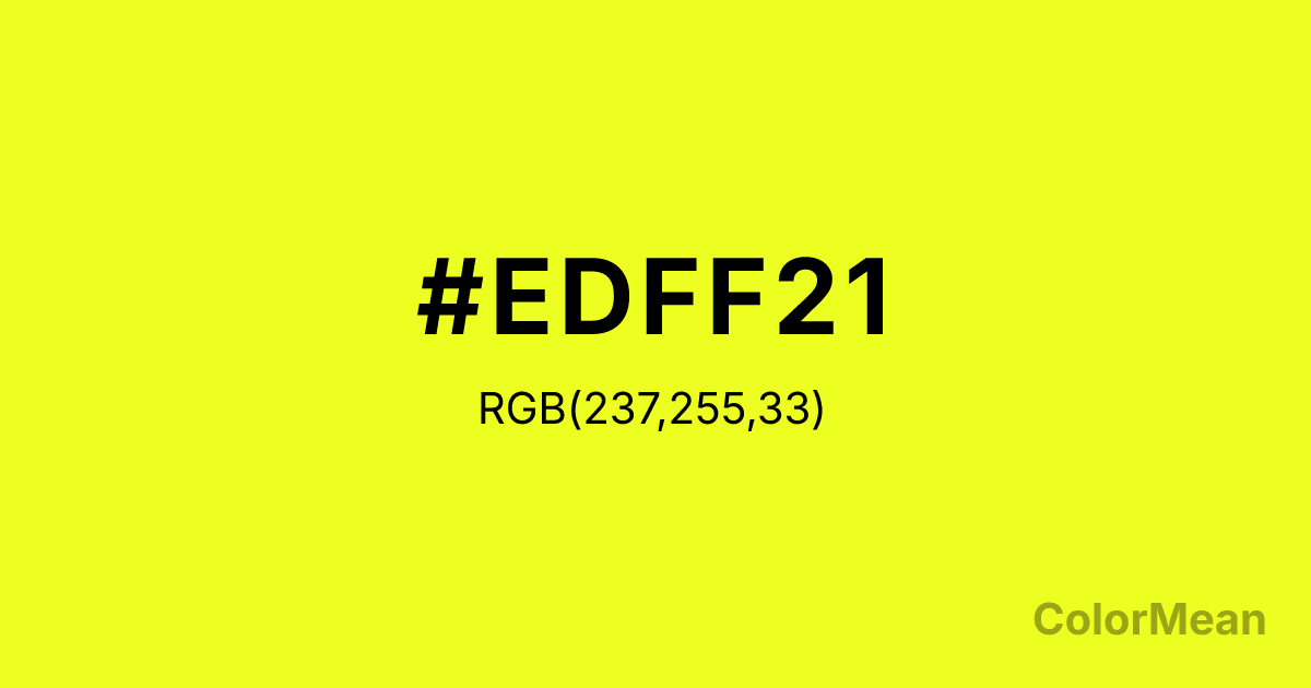 Color swatch image showing Sulfur Yellow (#EDFF21) with RGB(237,255,33) values