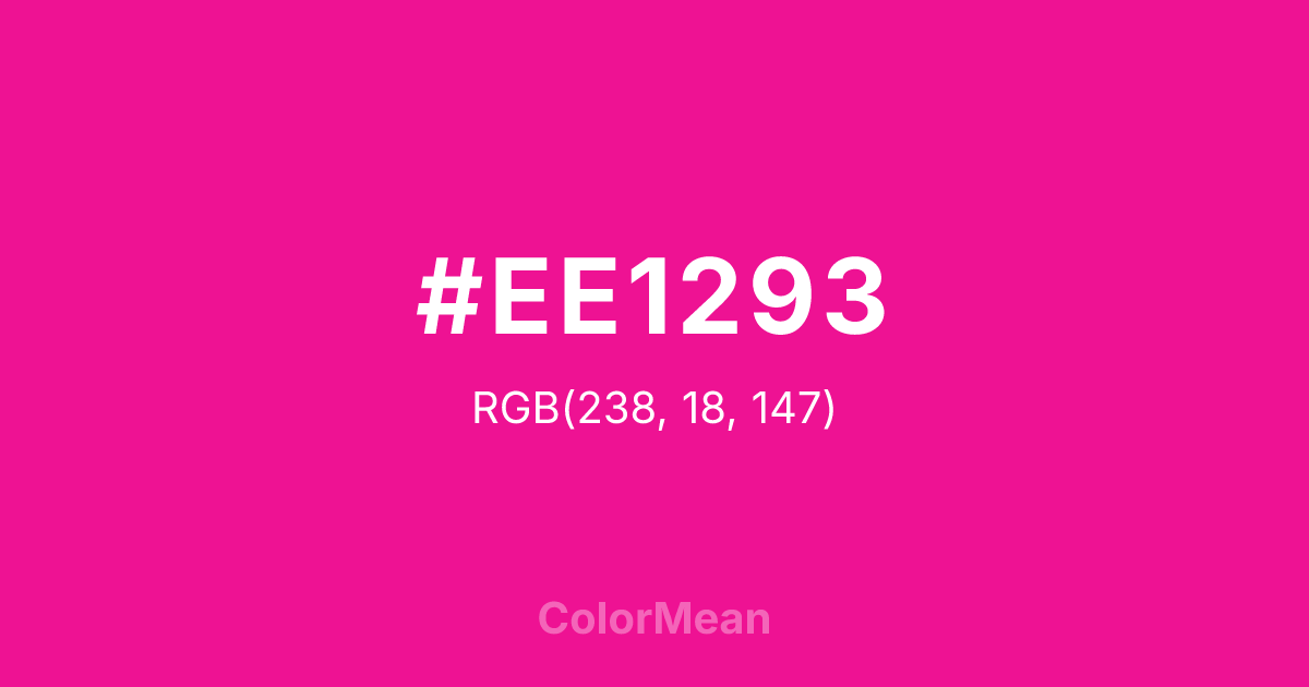 Color swatch image showing #EE1293 with RGB(238,18,147) values
