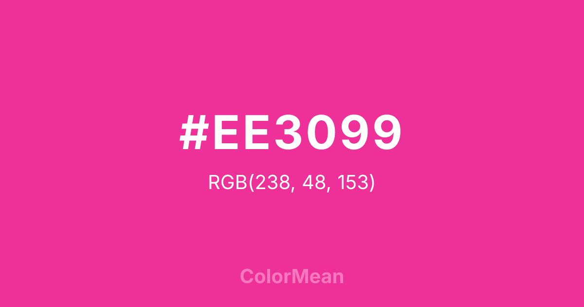 Color swatch image showing #EE3099 with RGB(238,48,153) values