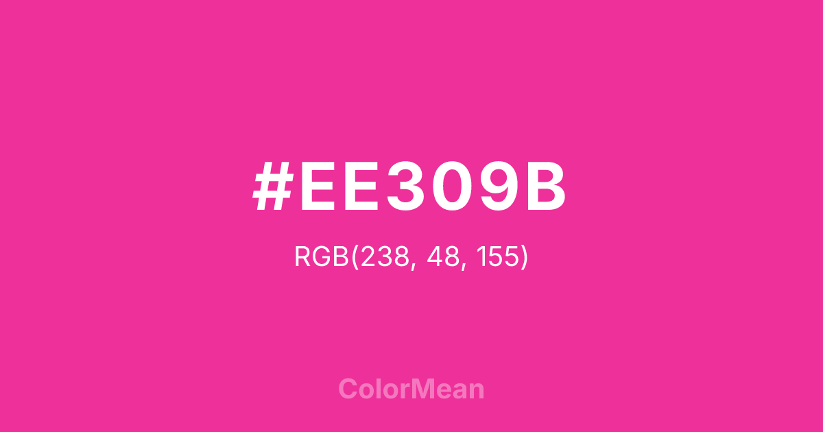 Color swatch image showing #EE309B with RGB(238,48,155) values