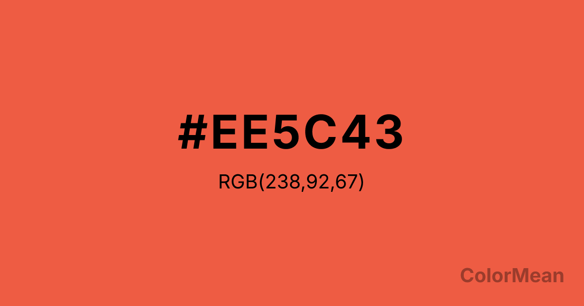 Color swatch image showing #EE5C43 with RGB(238,92,67) values