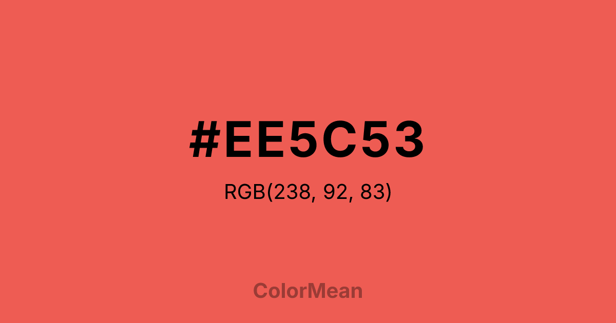 Color swatch image showing #EE5C53 with RGB(238,92,83) values