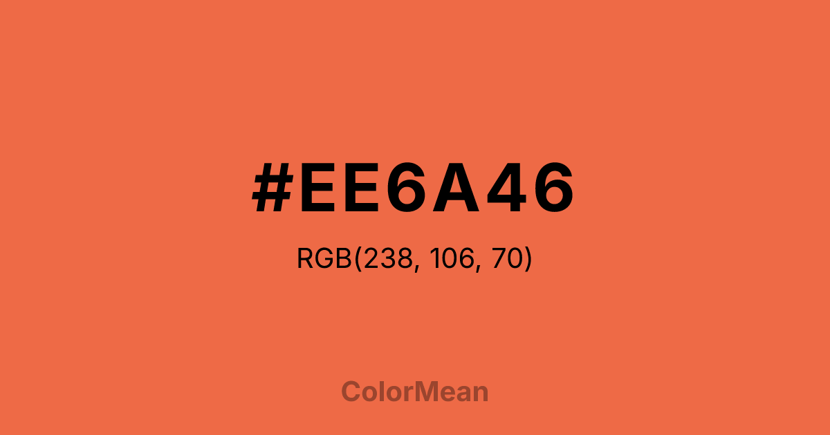 Color swatch image showing #EE6A46 with RGB(238,106,70) values