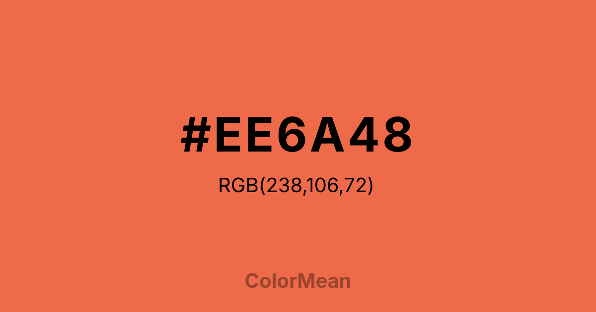 Color swatch image showing #EE6A48 with RGB(238,106,72) values
