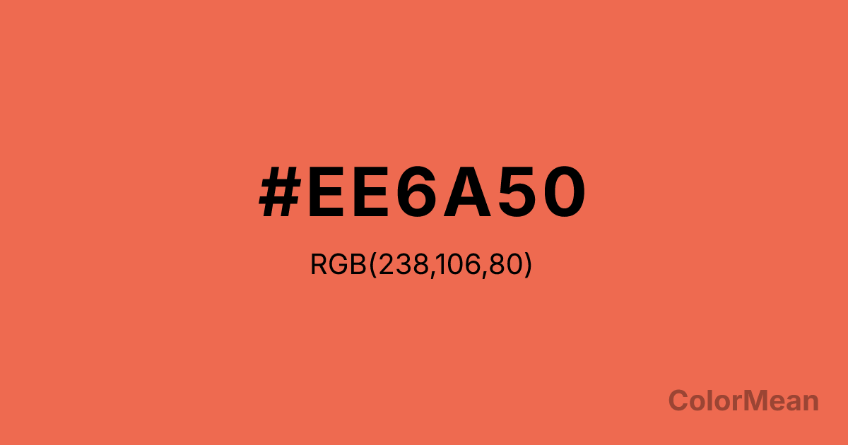 Color swatch image showing Coral2 (#EE6A50) with RGB(238,106,80) values