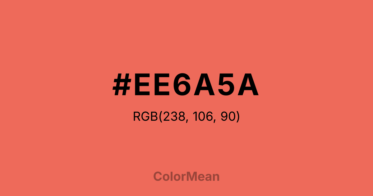Color swatch image showing #EE6A5A with RGB(238,106,90) values