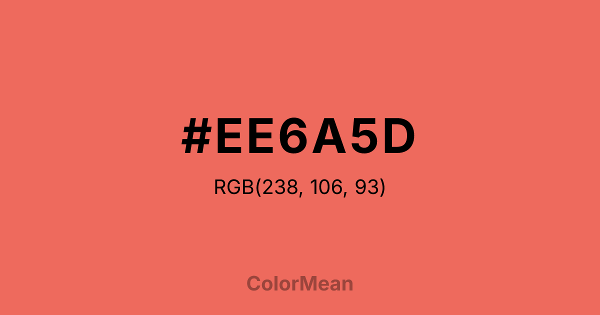 Color swatch image showing #EE6A5D with RGB(238,106,93) values