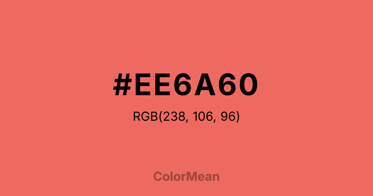 Color swatch image showing #EE6A60 with RGB(238,106,96) values