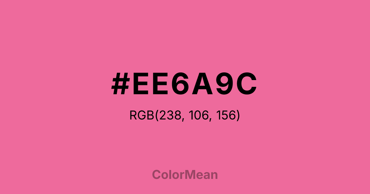 Color swatch image showing #EE6A9C with RGB(238,106,156) values