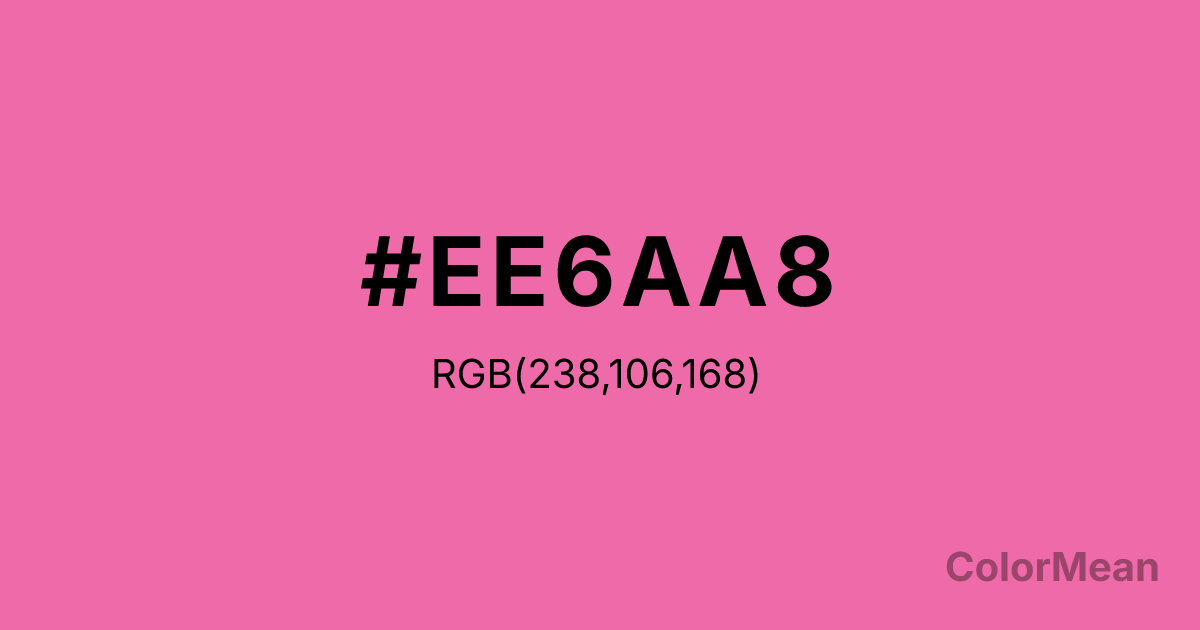 Color swatch image showing #EE6AA8 with RGB(238,106,168) values