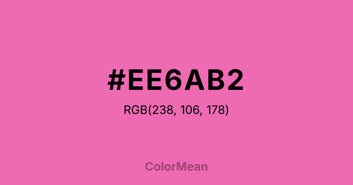 Color swatch image showing #EE6AB2 with RGB(238,106,178) values
