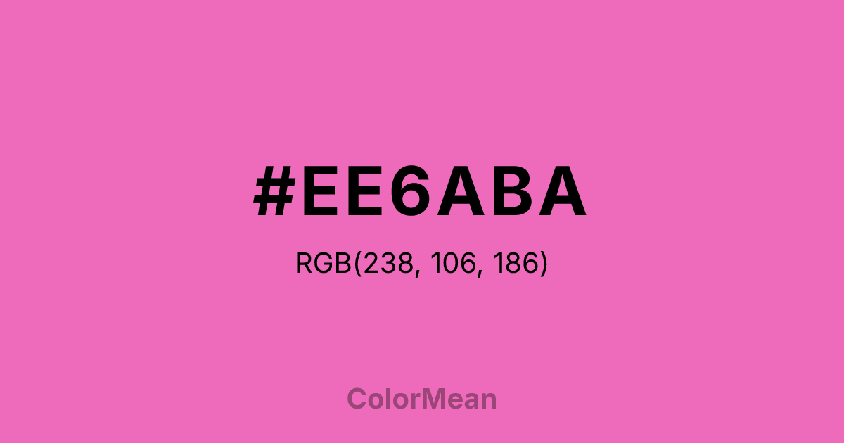 Color swatch image showing #EE6ABA with RGB(238,106,186) values
