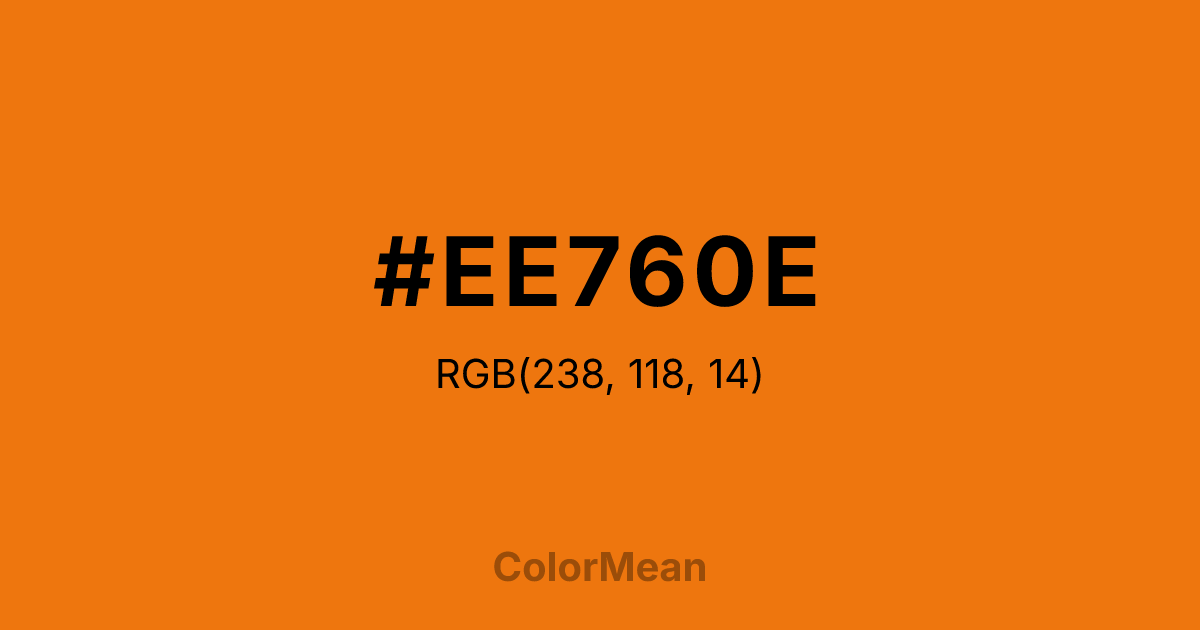 Color swatch image showing #EE760E with RGB(238,118,14) values