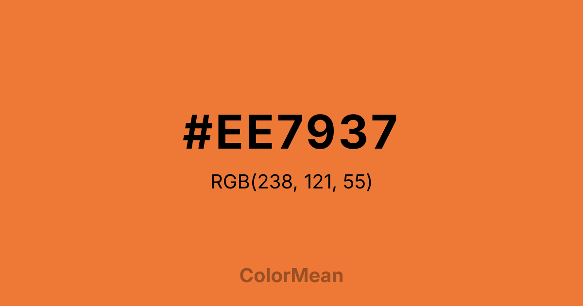 Color swatch image showing #EE7937 with RGB(238,121,55) values
