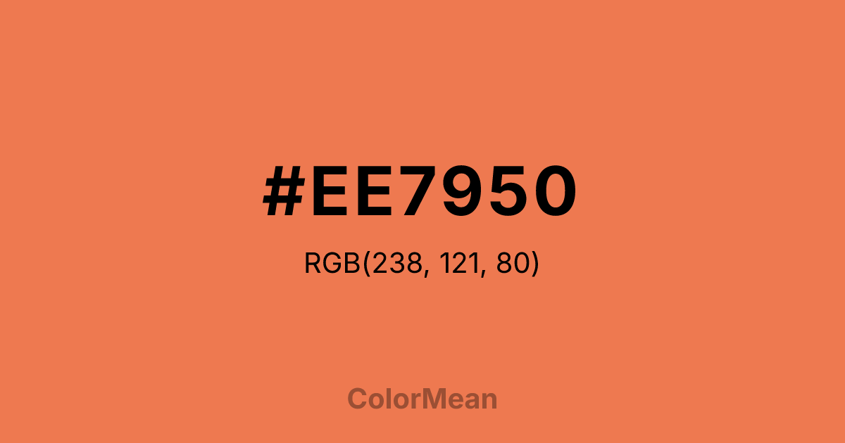 Color swatch image showing #EE7950 with RGB(238,121,80) values
