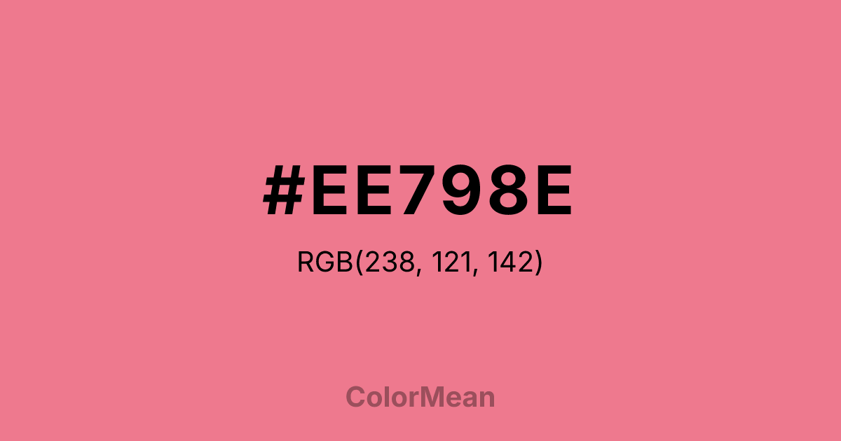 Color swatch image showing #EE798E with RGB(238,121,142) values