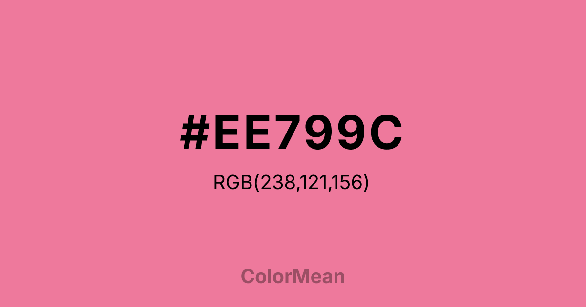 Color swatch image showing #EE799C with RGB(238,121,156) values