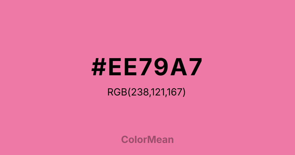 Color swatch image showing #EE79A7 with RGB(238,121,167) values