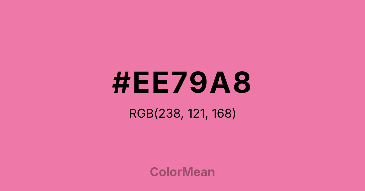 Color swatch image showing #EE79A8 with RGB(238,121,168) values