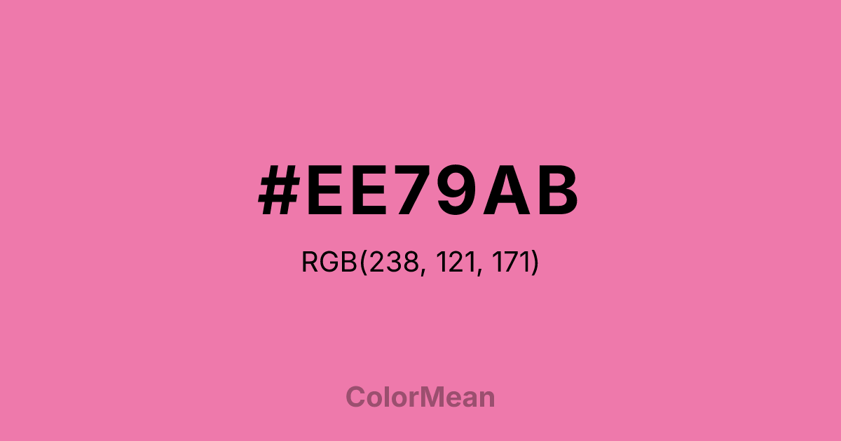 Color swatch image showing #EE79AB with RGB(238,121,171) values
