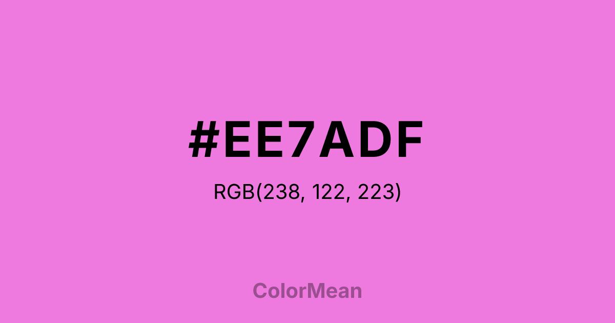 Color swatch image showing #EE7ADF with RGB(238,122,223) values