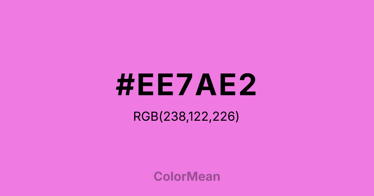 Color swatch image showing #EE7AE2 with RGB(238,122,226) values