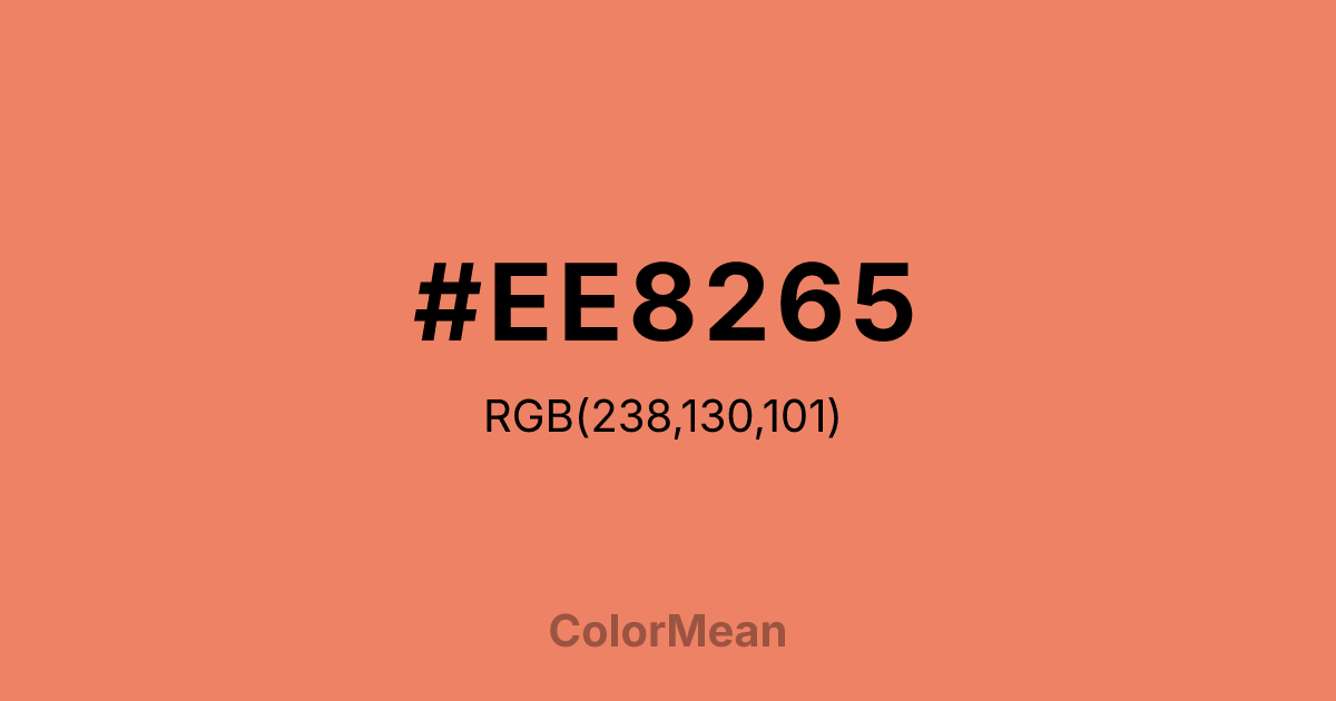 Color swatch image showing #EE8265 with RGB(238,130,101) values