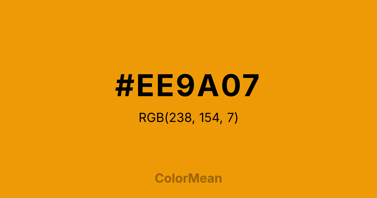 Color swatch image showing #EE9A07 with RGB(238,154,7) values