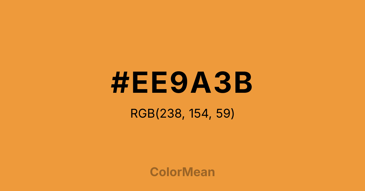 Color swatch image showing #EE9A3B with RGB(238,154,59) values