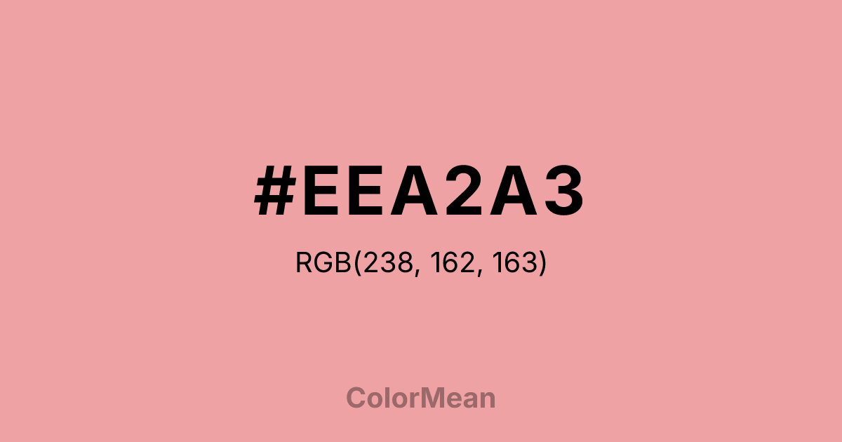 Color swatch image showing #EEA2A3 with RGB(238,162,163) values