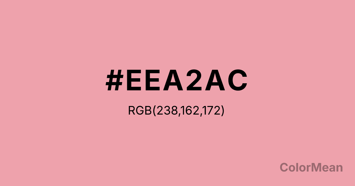 Color swatch image showing #EEA2AC with RGB(238,162,172) values