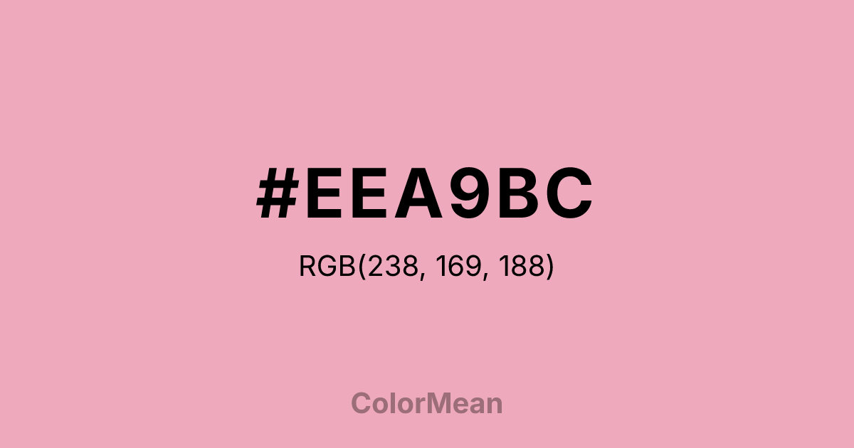 Color swatch image showing #EEA9BC with RGB(238,169,188) values