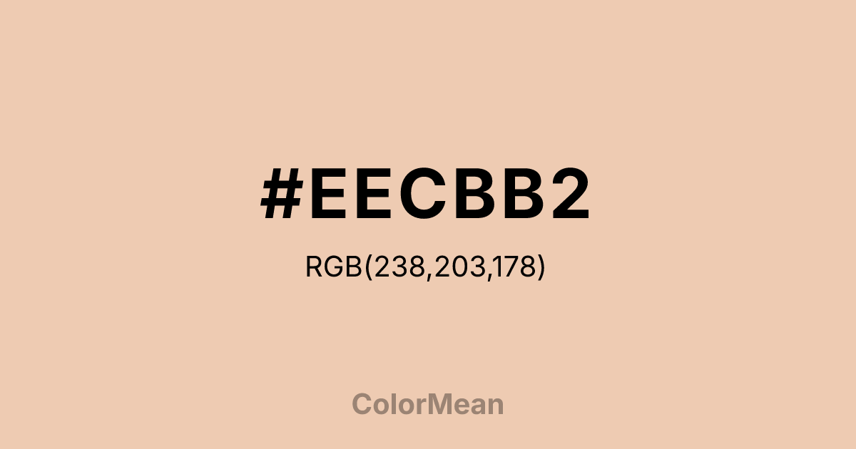Color swatch image showing #EECBB2 with RGB(238,203,178) values