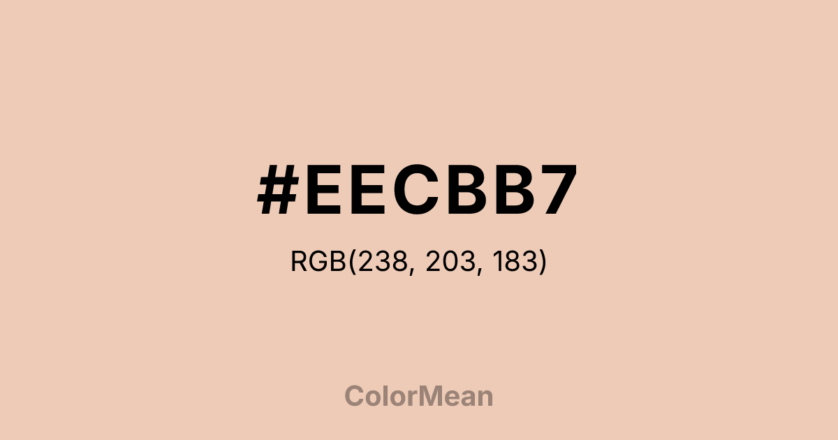 Color swatch image showing #EECBB7 with RGB(238,203,183) values