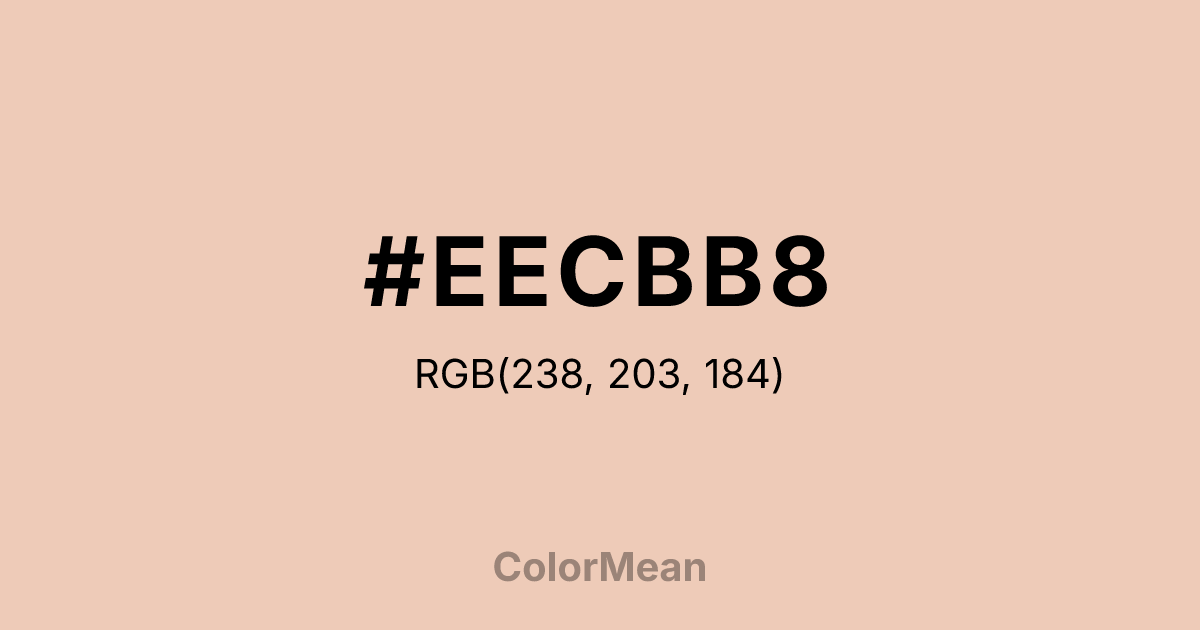Color swatch image showing #EECBB8 with RGB(238,203,184) values
