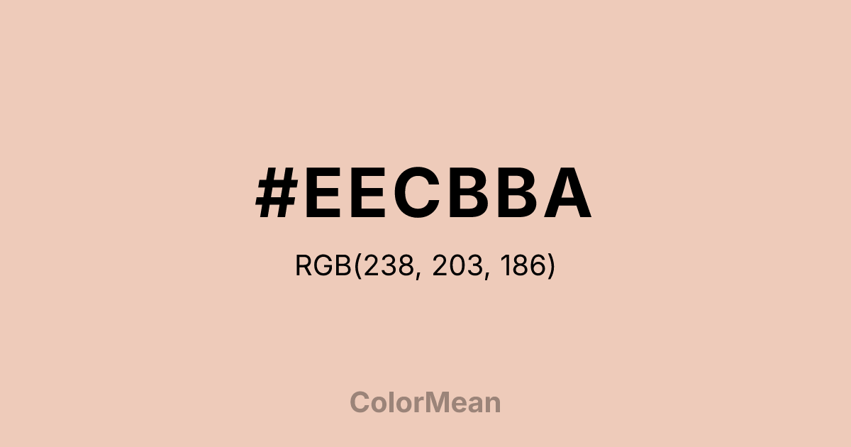 Color swatch image showing #EECBBA with RGB(238,203,186) values