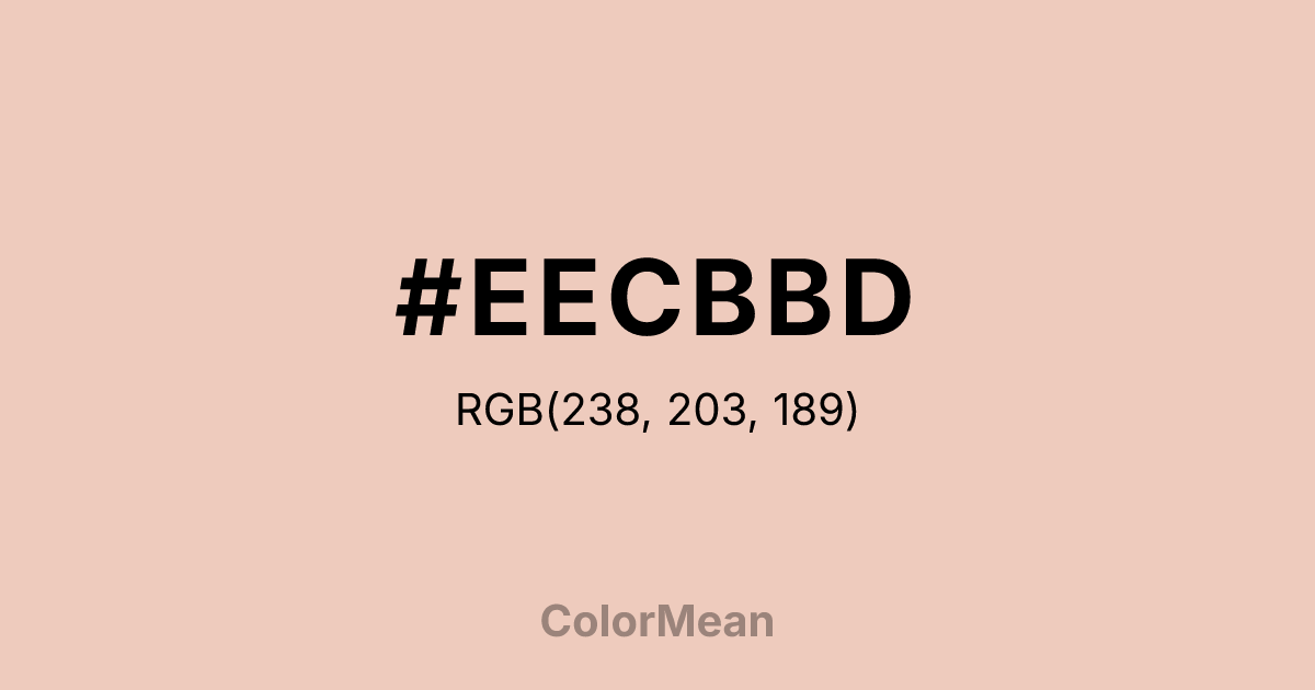 Color swatch image showing #EECBBD with RGB(238,203,189) values