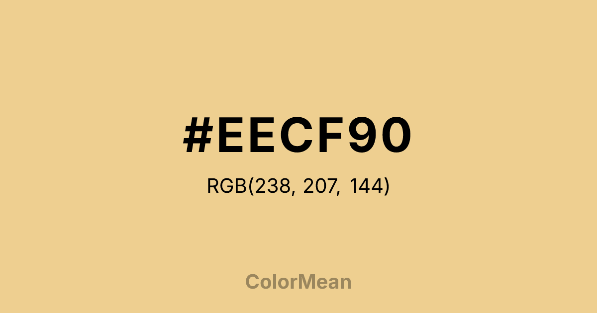 Color swatch image showing #EECF90 with RGB(238,207,144) values