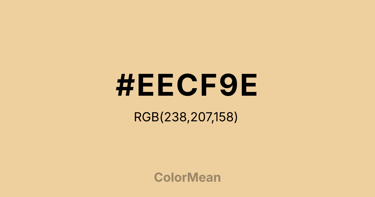 Color swatch image showing #EECF9E with RGB(238,207,158) values