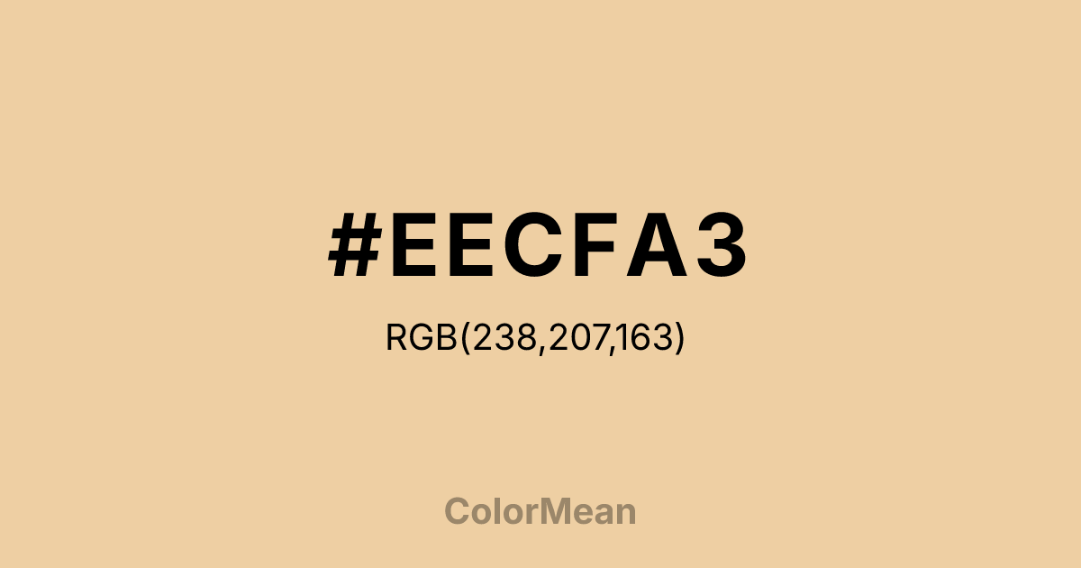 Color swatch image showing #EECFA3 with RGB(238,207,163) values